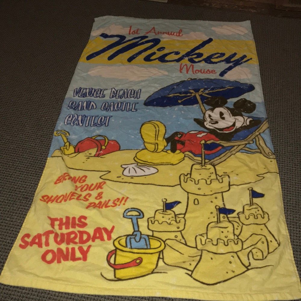 Disney Mickey Beach‎ Towel in Blue, Yellow, Red & Black